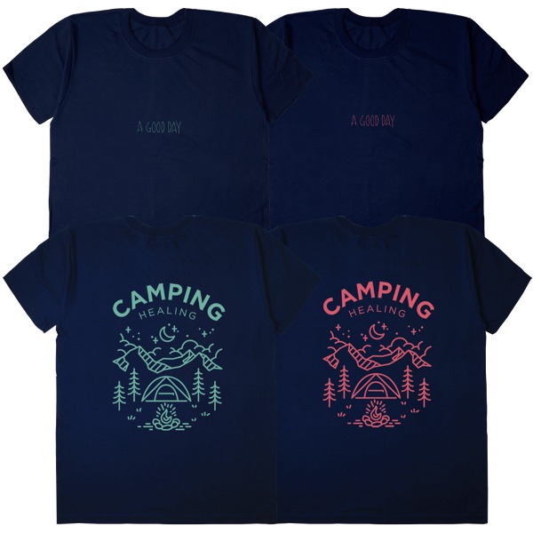 [BF-485] 빈스패밀리 힐링캠핑 가족 반팔 캠핑 티셔츠 패밀리룩
