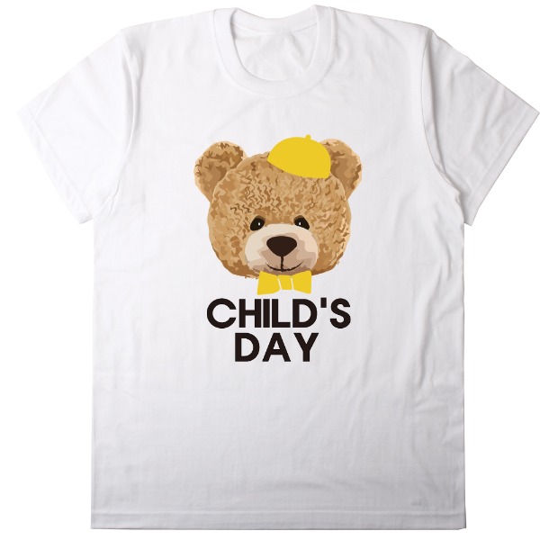 [BF-236] 빈스패밀리 어린이날 곰돌이 아동 반팔 면 티셔츠 국내산